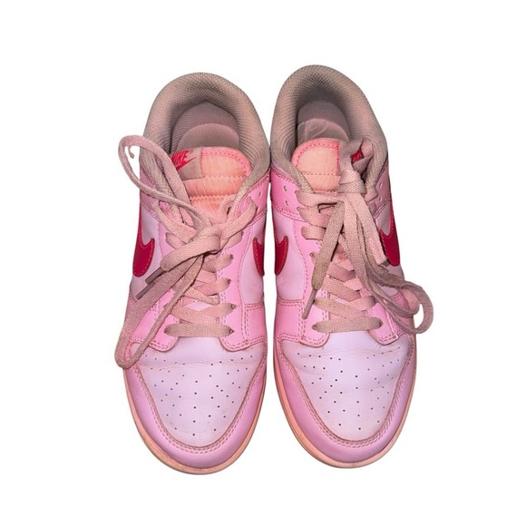 Nike Dunk Low Womens 8 Pre-Owned Barbie Triple Pink Sneakers DH9765-600 Leather - Picture 8 of 14